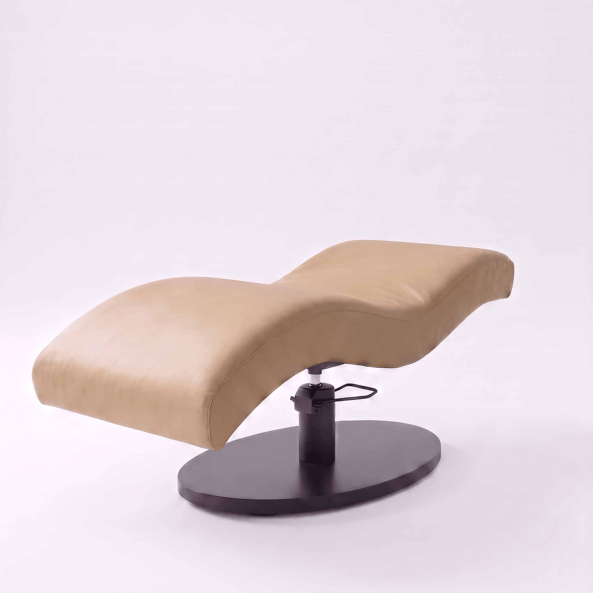 Vera Sleek 360® Curved Beauty Bed with Swivel (Matte Black) - Plush + Oak